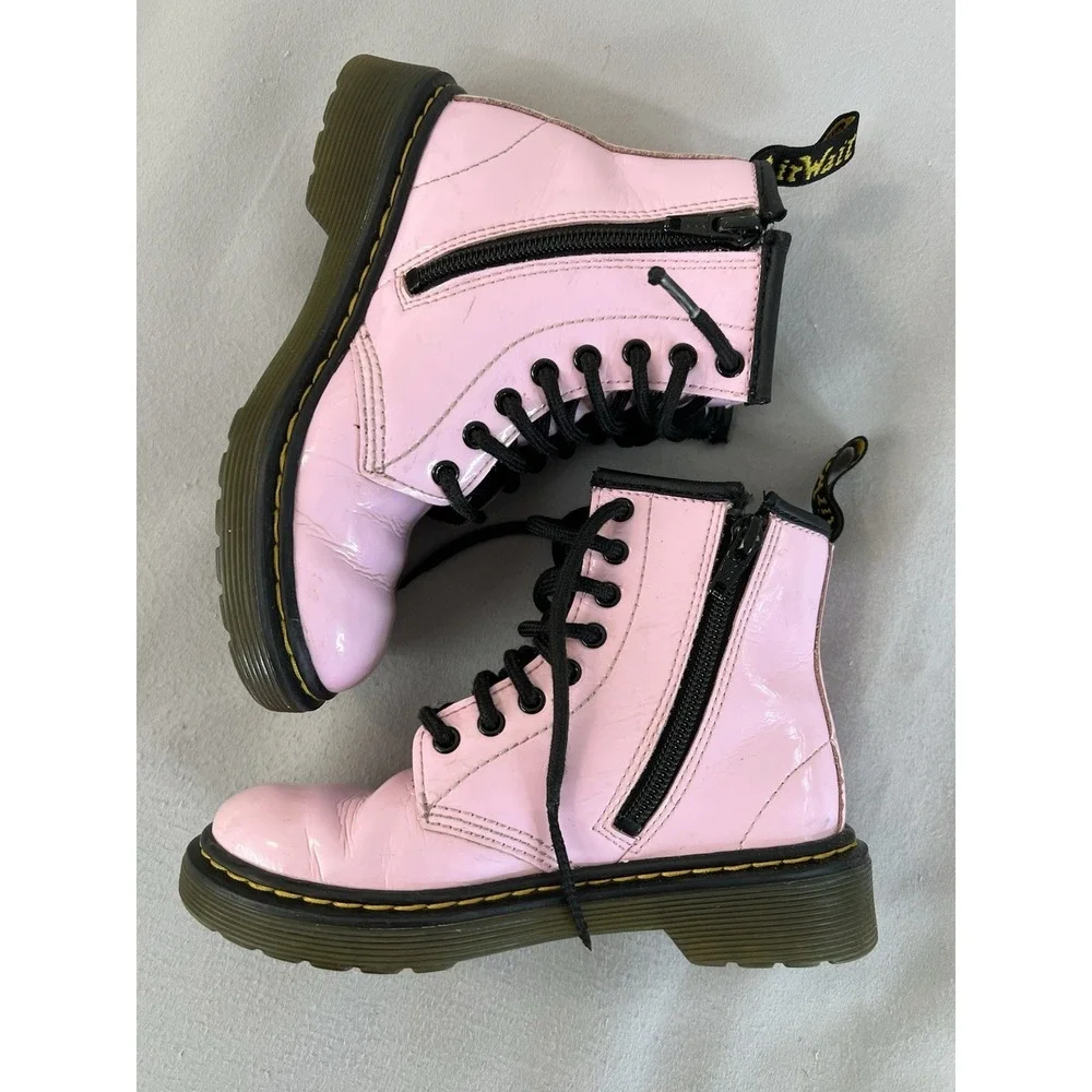 Dr Martens 1460 J Pink Patent Leather Ankle Boots Youth‎ Kids Size 12 US